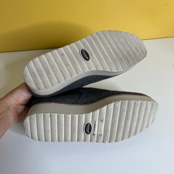 Dr. Scholl's Lunar Ankle Boots 7.5M Vegan Gray Zip Fleece Felt Platform Booties - Picture 7 of 9